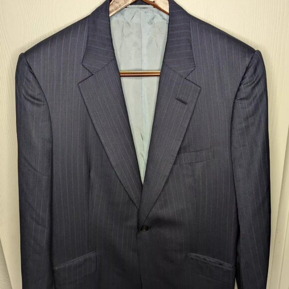 Cad & The Dandy Jacket Mens 50 (check last photo) Pinstripe Wool Blazer Bespoke - Picture 1 of 16